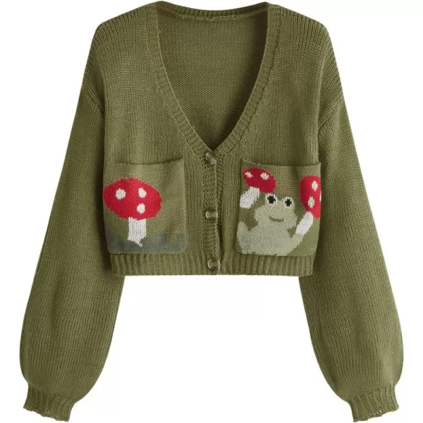 SweatyRocks Women's Color Block Long Sleeve Open Front Cardigan Sweater Knit Crop Top