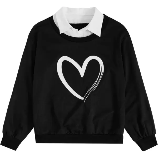 SweatyRocks Women's Contrast Collar Drop Shoulder Casual Long Sleeve Pullover Sweatshirt Tops