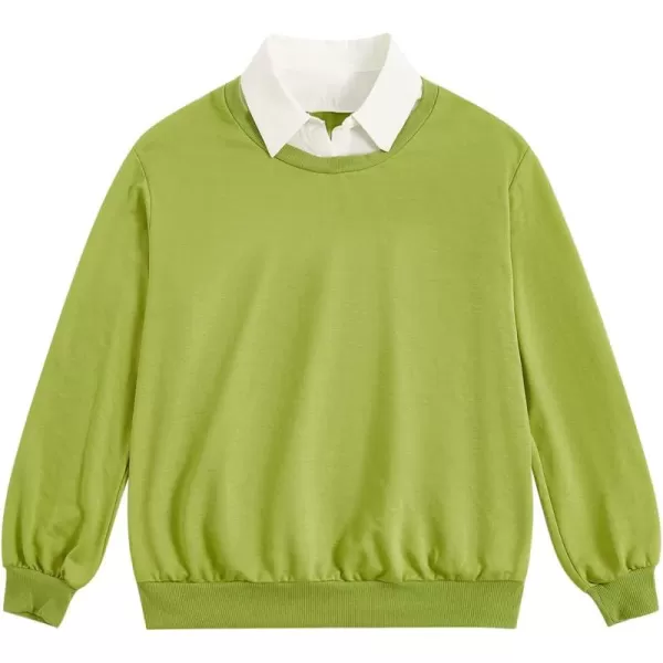 SweatyRocks Women's Contrast Collar Drop Shoulder Casual Long Sleeve Pullover Sweatshirt Tops