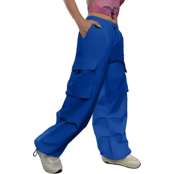 SweatyRocks Women's Drawstring Elastic Waist Loose Pants Casual Flap Pocket Cargo Pants Trousers