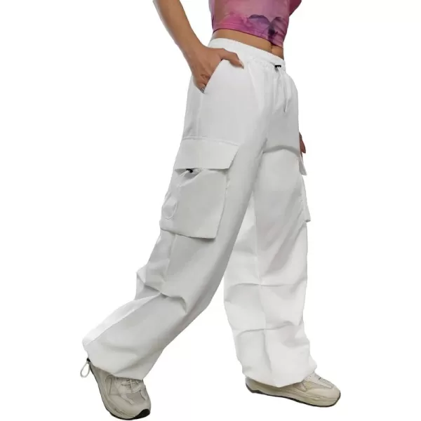 SweatyRocks Women's Drawstring Elastic Waist Loose Pants Casual Flap Pocket Cargo Pants Trousers