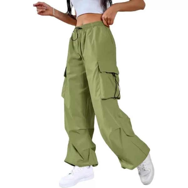 SweatyRocks Women's Drawstring Elastic Waist Loose Pants Casual Flap Pocket Cargo Pants Trousers