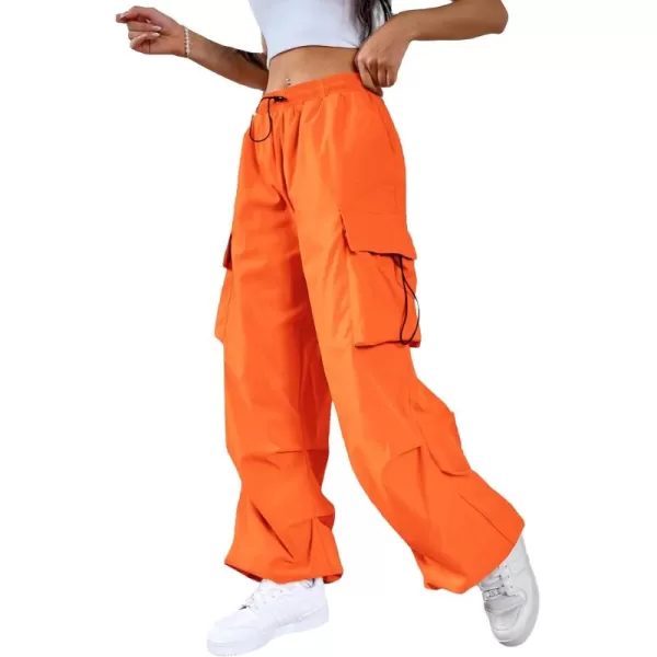 SweatyRocks Women's Drawstring Elastic Waist Loose Pants Casual Flap Pocket Cargo Pants Trousers