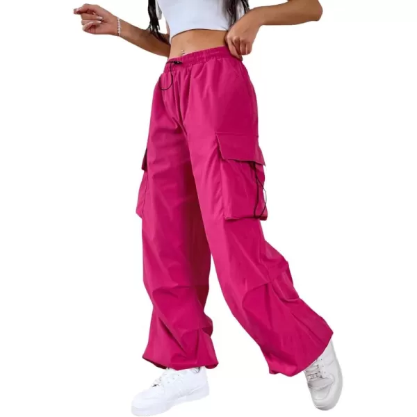 SweatyRocks Women's Drawstring Elastic Waist Loose Pants Casual Flap Pocket Cargo Pants Trousers