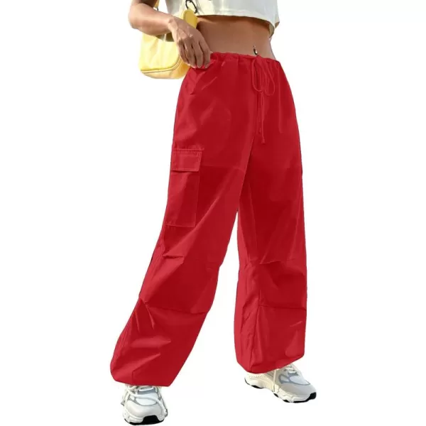SweatyRocks Women's Drawstring Elastic Waist Wide Leg Pants Casual Loose Cargo Pants with Pockets