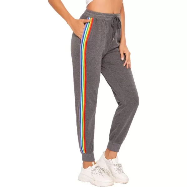 SweatyRocks Women's Drawstring Waist Striped Side Jogger Sweatpants with Pocket