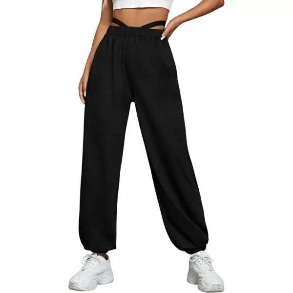 SweatyRocks Women's Drawstring Waist Striped Side Jogger Sweatpants with Pocket