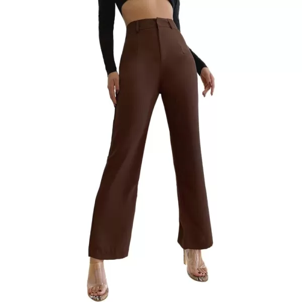 SweatyRocks Women's Elegant High Waist Solid Long Pants Office Trousers