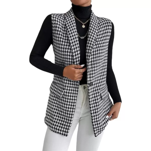 SweatyRocks Women's Elegant Sleeveless Blazer Jacket Vest Open Front Long Cardigan