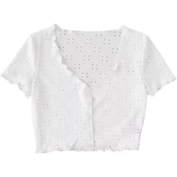 SweatyRocks Women's Embroidered Crop Top Short Sleeve T Shirt