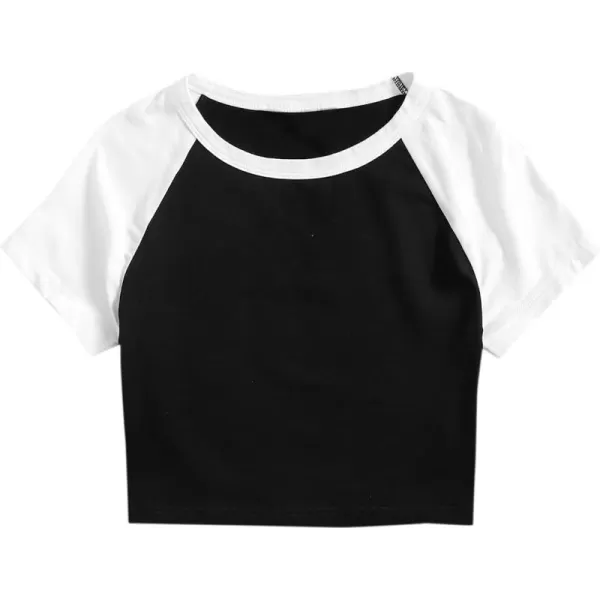 SweatyRocks Women's Embroidered Crop Top Short Sleeve T Shirt