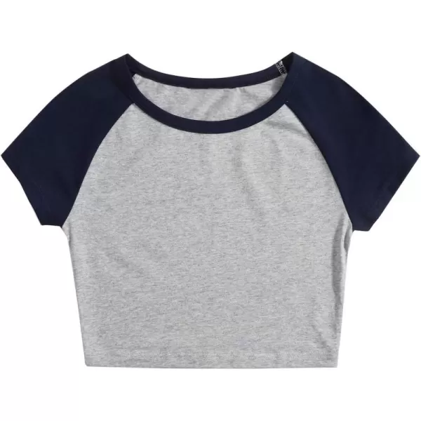 SweatyRocks Women's Embroidered Crop Top Short Sleeve T Shirt