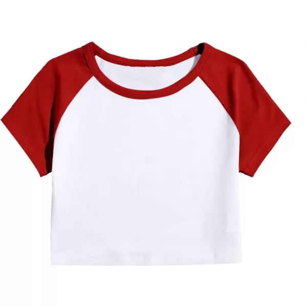 SweatyRocks Women's Embroidered Crop Top Short Sleeve T Shirt