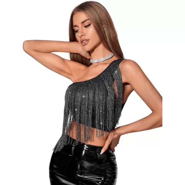 One Shoulder Black