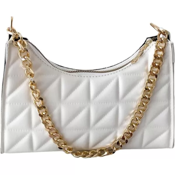 SweatyRocks Women's Geo Quilted Detail Handbag Small Shoulder Handbags Solid Clutch Purse Square Bags