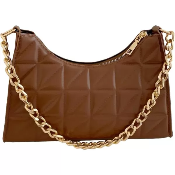 SweatyRocks Women's Geo Quilted Detail Handbag Small Shoulder Handbags Solid Clutch Purse Square Bags