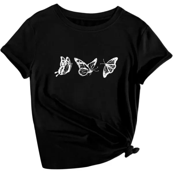 SweatyRocks Women's Heart Print T Shirts Summer Funny Short Sleeve Tops