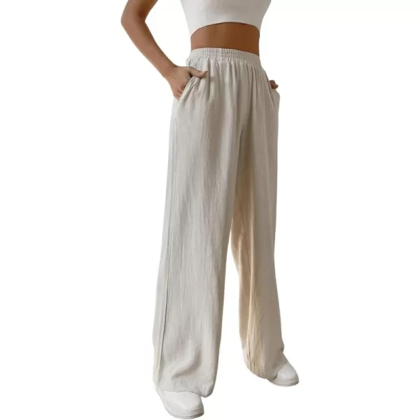 SweatyRocks Women's High Waist Drawstring Split Thigh Wide Leg Palazzo Pants