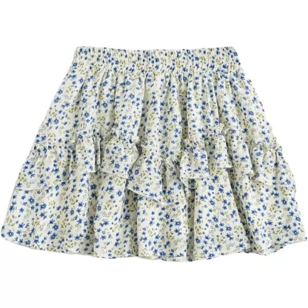 SweatyRocks Women's High Waist Mini Pleated Skater Skirt Flared A-Line Floral Short Skirt