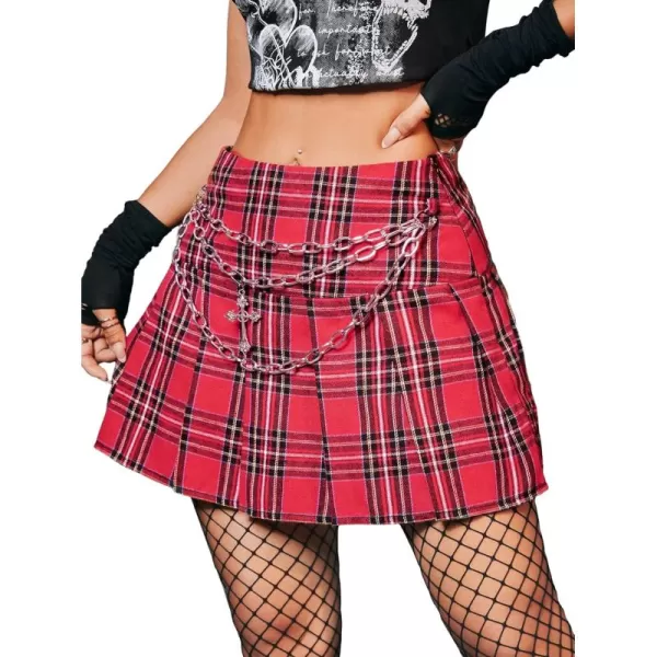 SweatyRocks Women's High Waist Pleated Skirt Stripe Print School A Line Mini Skirts