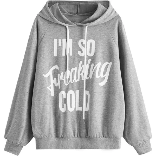 SweatyRocks Women's Hoodie Letter Print Long Sleeve Hooded Sweatshirt Pullover Top