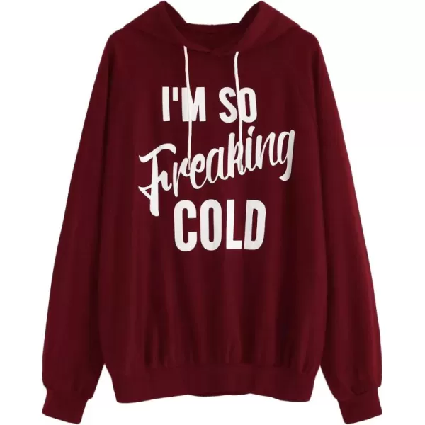 SweatyRocks Women's Hoodie Letter Print Long Sleeve Hooded Sweatshirt Pullover Top
