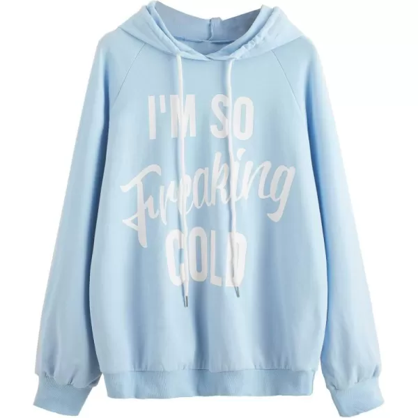 SweatyRocks Women's Hoodie Letter Print Long Sleeve Hooded Sweatshirt Pullover Top