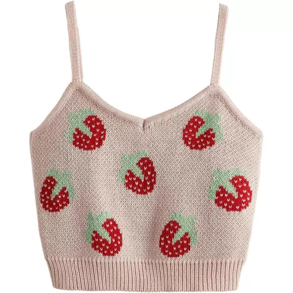 SweatyRocks Women's Lace Patchwork Spaghetti Strap Crop Cami Cute Ribbed Knit Slim Fit V Neck Camisole Tank Tops