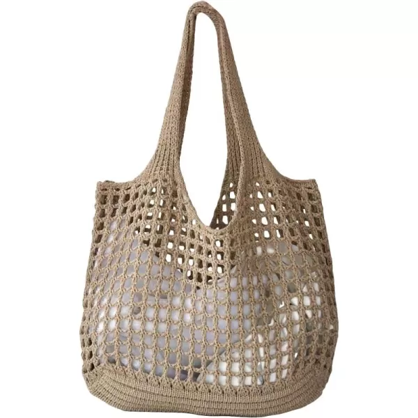 SweatyRocks Women's Large Hollow Out Shoulder Bag Knitted Crochet Mesh Shopping Tote Beach Bags