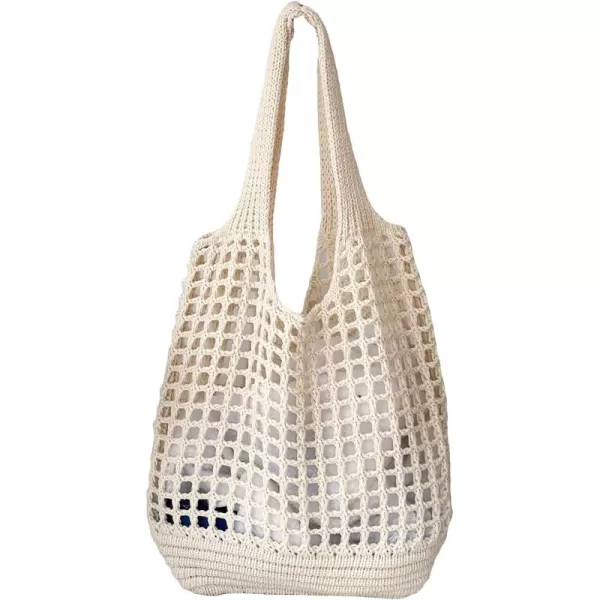 SweatyRocks Women's Large Hollow Out Shoulder Bag Knitted Crochet Mesh Shopping Tote Beach Bags