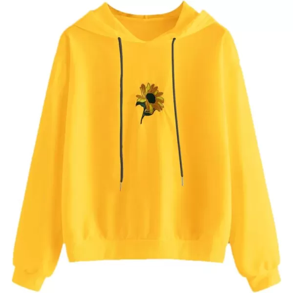 SweatyRocks Womens Long Sleeve Floral Print Pullover Hoodie Sweatshirt Tops