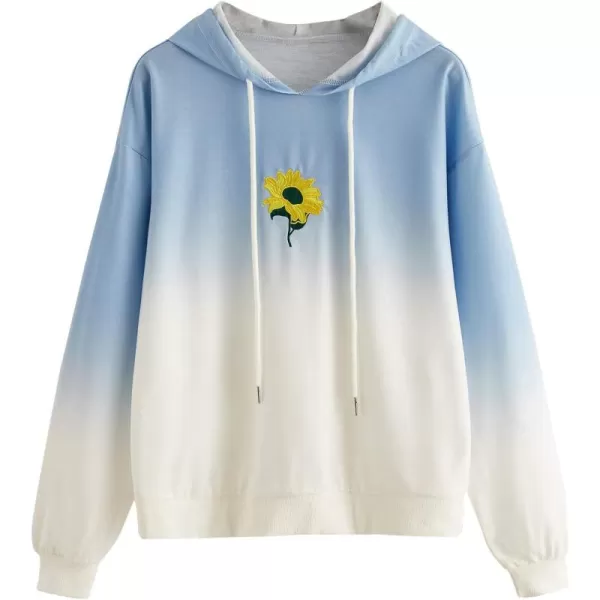 SweatyRocks Womens Long Sleeve Floral Print Pullover Hoodie Sweatshirt Tops