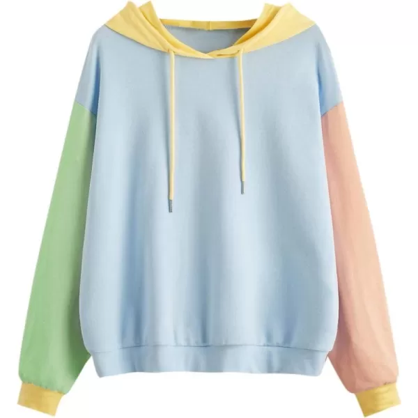 SweatyRocks Womens Long Sleeve Floral Print Pullover Hoodie Sweatshirt Tops