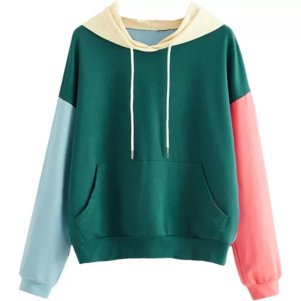 SweatyRocks Womens Long Sleeve Floral Print Pullover Hoodie Sweatshirt Tops