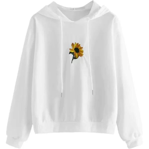 SweatyRocks Womens Long Sleeve Floral Print Pullover Hoodie Sweatshirt Tops
