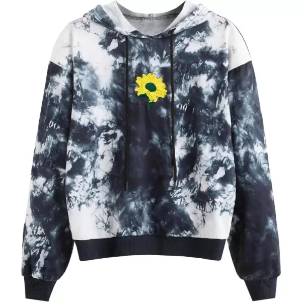 SweatyRocks Womens Long Sleeve Floral Print Pullover Hoodie Sweatshirt Tops