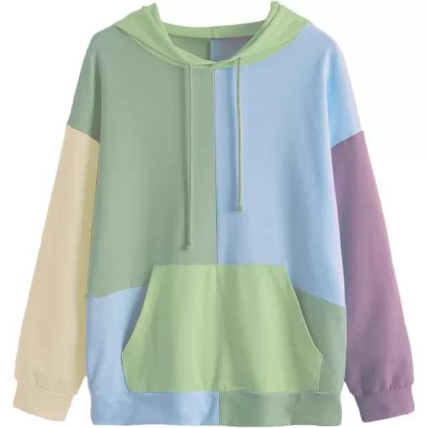 SweatyRocks Womens Long Sleeve Floral Print Pullover Hoodie Sweatshirt Tops