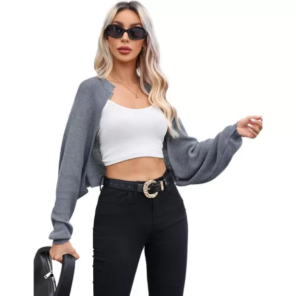 SweatyRocks Women's Long Sleeve Open Front Knit Crop Cardigan Sweater