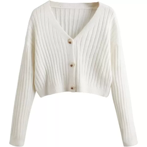 SweatyRocks Women's Long Sleeve Plaid Button Front V Neck Soft Knit Cardigan Sweaters