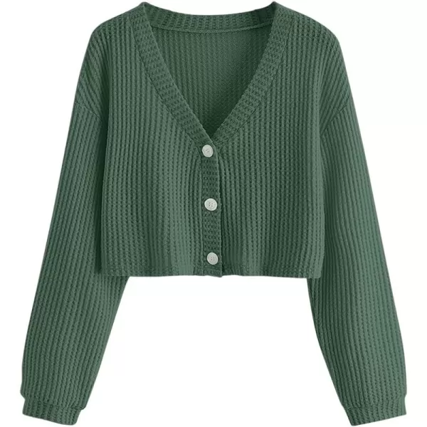 SweatyRocks Women's Long Sleeve Plaid Button Front V Neck Soft Knit Cardigan Sweaters