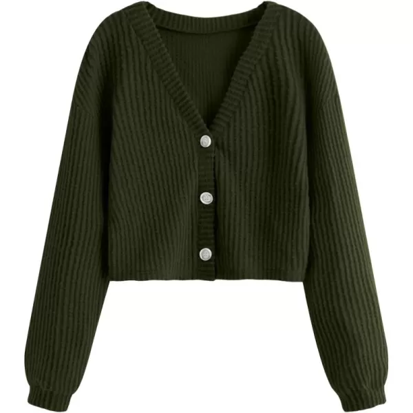 SweatyRocks Women's Long Sleeve Plaid Button Front V Neck Soft Knit Cardigan Sweaters
