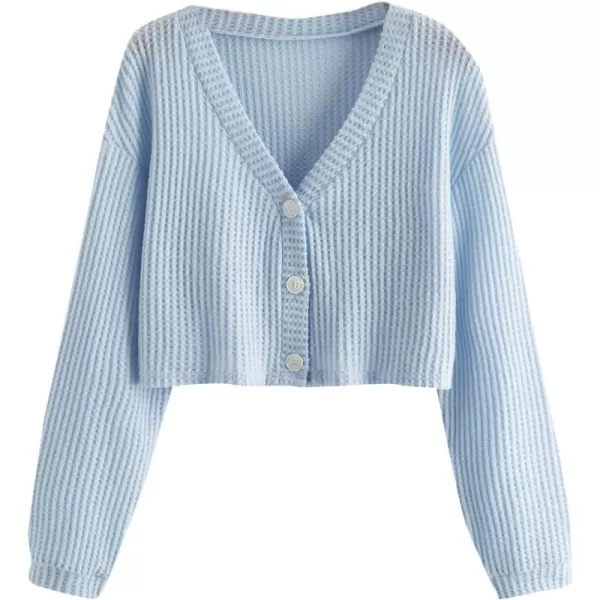 SweatyRocks Women's Long Sleeve Plaid Button Front V Neck Soft Knit Cardigan Sweaters