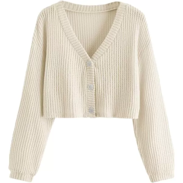 SweatyRocks Women's Long Sleeve Plaid Button Front V Neck Soft Knit Cardigan Sweaters