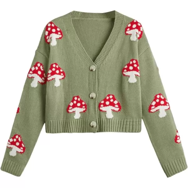 SweatyRocks Women's Long Sleeve Plaid Button Front V Neck Soft Knit Cardigan Sweaters