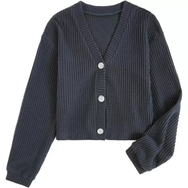 SweatyRocks Women's Long Sleeve Plaid Button Front V Neck Soft Knit Cardigan Sweaters