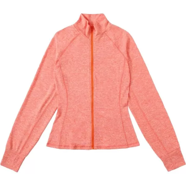 SweatyRocks Women's Long Sleeve Zip Up Workout Sports Jacket Coat Warm Up Jacket with Thumb Holes