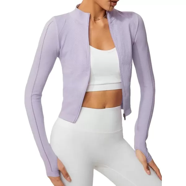 SweatyRocks Women's Long Sleeve Zip Up Workout Sports Jacket Coat Warm Up Jacket with Thumb Holes