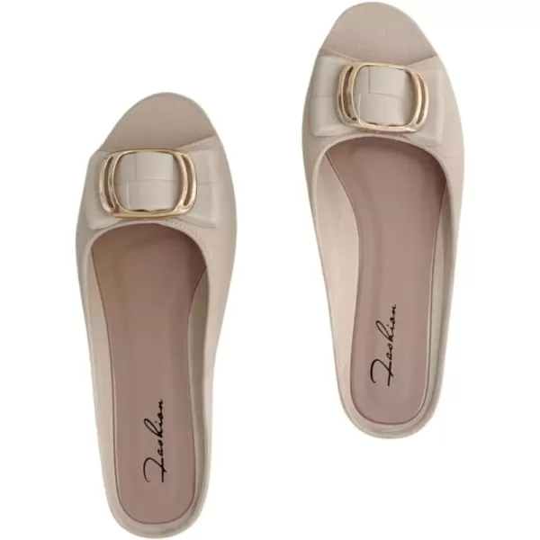 SweatyRocks Women's Metal Decor Open Toe Flat Sandals Slip on Slides Outdoor Summer Shoes