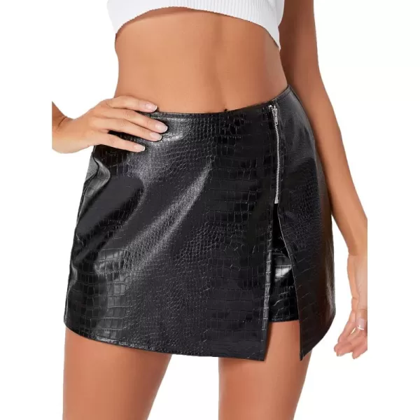 SweatyRocks Women's Metallic High Waist PU Leather Shorts Wide Leg Stretchy Shorts Hot Pants