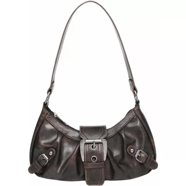 SweatyRocks Women's PU Leather Top Handle Y2k Shoulder Handbags Retro Classic Medium Clutch Purses